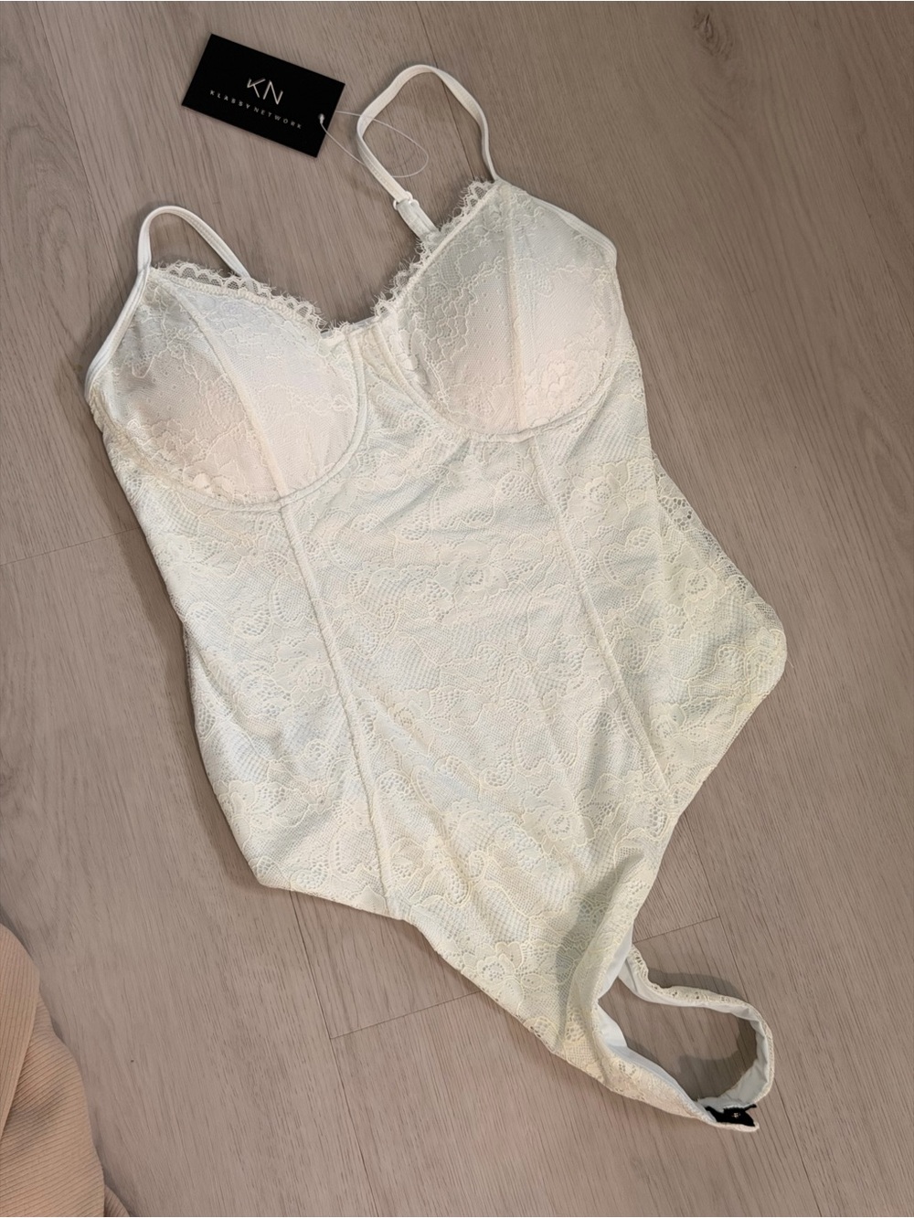 NWT white lace bodysuit
